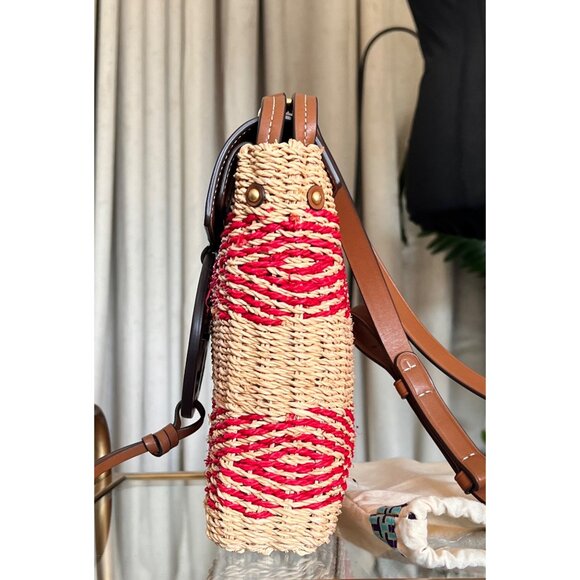 ✺ AUTHENTIC TORY BURCH RED STRIPED MILLER SHOULDER BAG/CROSSBODY - Picture 3 of 13